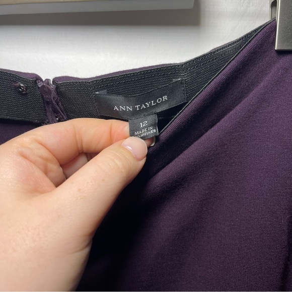 Ann Taylor Women’s Purple Ruffle Hem High-Low Skirt US 12 Career Chic Office - Picture 4 of 9